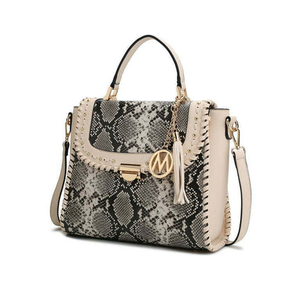 MKF Collection Lilli Vegan Leather Women's Satchel Handbag By Mia K., Beige