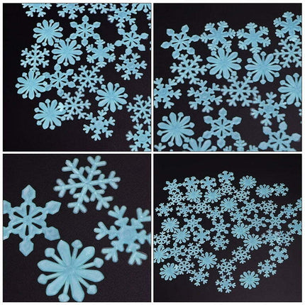 300Pcs Luminous Snowflake Window Decoration Christmas Holiday Decor Wall Sticker