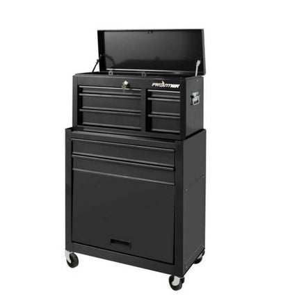 Frontier 24-inch 5-Drawer Rolling Tool Chest and Cabinet Combo, Steel, Black