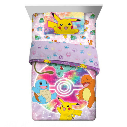 Pokémon Kids Twin Bed in a Bag, Tie-Dye, Gaming Bedding, Comforter and Sheets