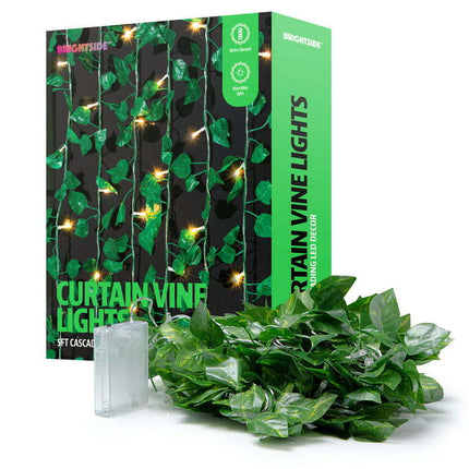 BrightSide LED Cascading Curtain Vine Indoor Lights, Warm White, 3.5ft W x 5ft H
