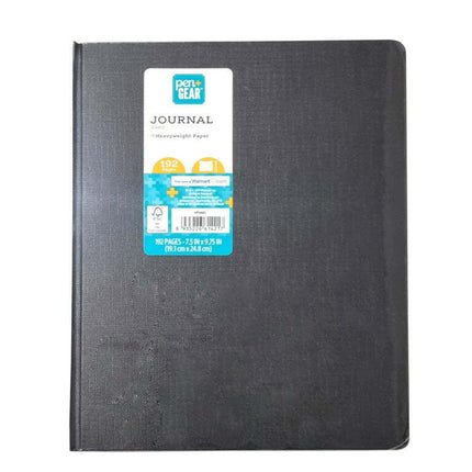 Pen+Gear Lined Paper Hard Cover Journal, Black, 192 Pages, 7.5" x 9.75"
