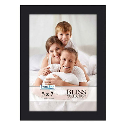 Icona Bay 5x7 Black Picture Frame, 1 Pack, Bliss Tabletop Frames