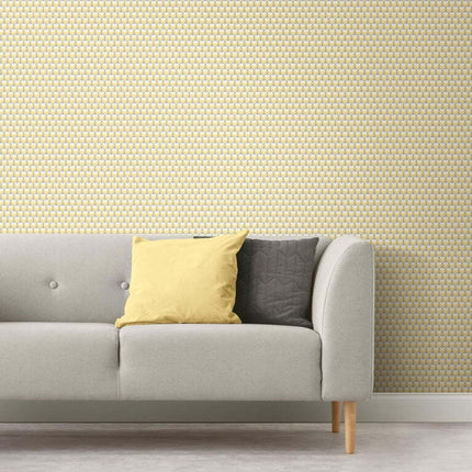 RoomMates 3D Petite Yellow Hexagons Peel and Stick Wallpaper