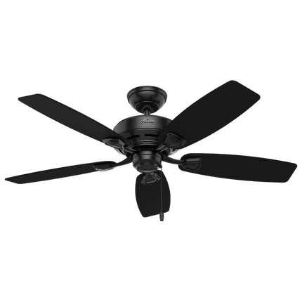 Hunter 48" Sea Wind Matte Black Ceiling Fan with Pull Chain