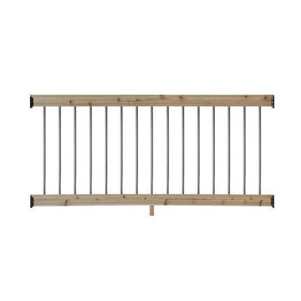 ProWood 6 ft. Wood Railing Kit with Aluminum Round Balusters, Cedar