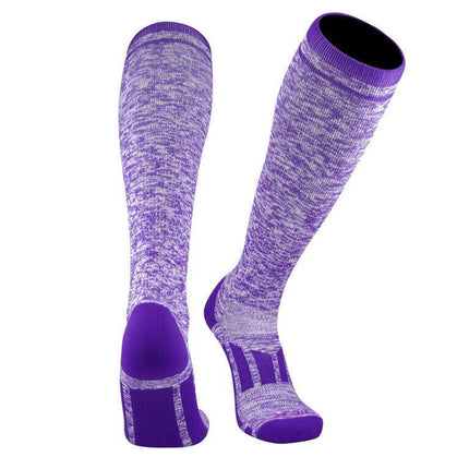 TCK Heather Knee High Baseball, Football, Soccer Volleyball Sock - Purple (L)