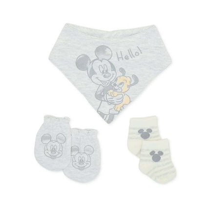 Mickey Mouse Infant Bib, Socks and Mittens Set, 3-Piece