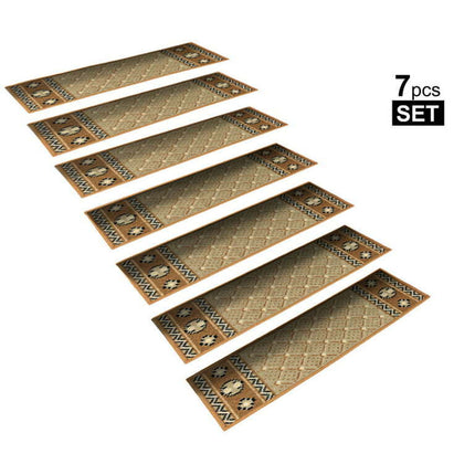 Non-Slip Rubber Backing Stair Treads Gripper Mats Set of 7 (8.5" x 26")