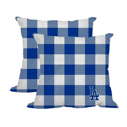 Los Angeles Dodgers 2-Pack Buffalo Check Plaid Outdoor Pillow Set