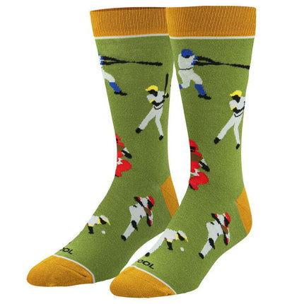Cool Socks Baseball - Cool Socks Fun Print Novelty Crew Socks for Men