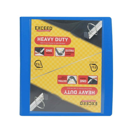 Exceed 1.5 Inch Heavy Duty Binder, Blue, Slant D-Ring