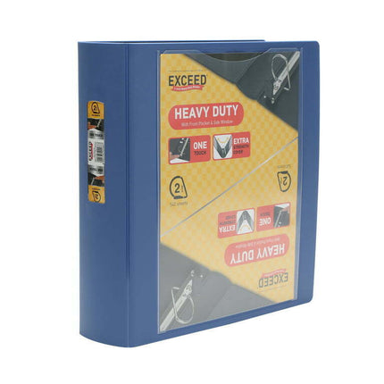 Exceed 2 inch Heavy Duty Binder, 3 Slant D Ring, Washed Indigo
