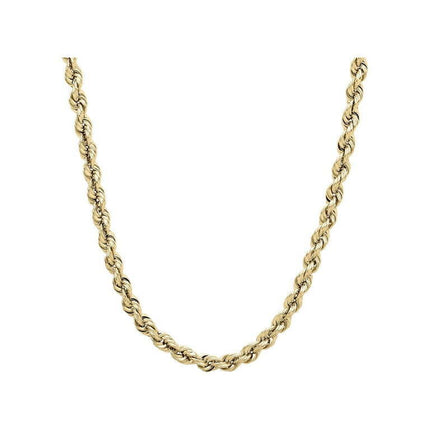 Brilliance Fine Jewelry 10K Yellow Gold 3.40 mm Hollow Rope Necklace, 22"