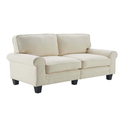 Serta Copenhagen Traditional Rolled Arm 73-inch Sofa, Buttercream Fabric