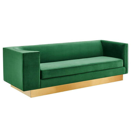 Modway Eminence Upholstered Performance Velvet Sofa, Green