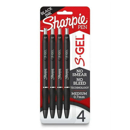 Sharpie S-Gel Pens 0.7 mm Pen Point Size - Black Gel-based Ink - 4 / Pack