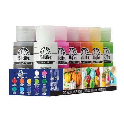 Folk Art Acrylic Paint Set, Festival, 24 fl oz, 12 Piece