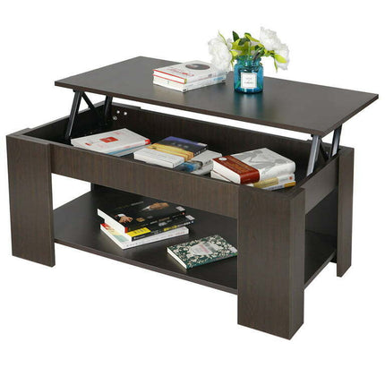 ZENY Lift-top Coffee Table w/ Hidden Compartment Storage, Brown