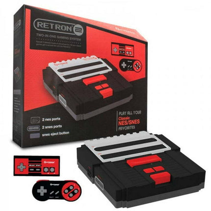 Hyperkin RetroN 2, 2-in-1 Console, Retro Gaming, Black