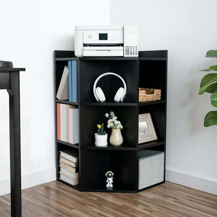 Naomi Home Dona Grid Corner Cabinet-Finish:Black