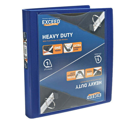 Exceed 3-Ring Heavy Duty Binder, 1” Blue, Slant Ring