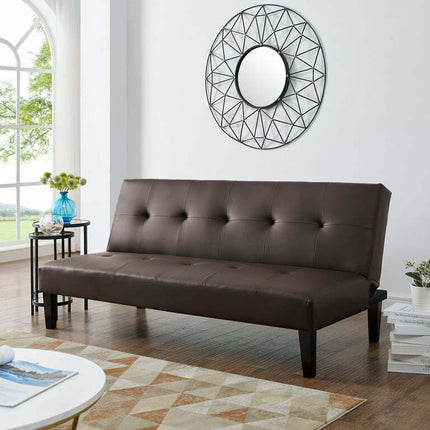 Naomi Home Button Tufted Futon Sofa Bed-Color:Espresso