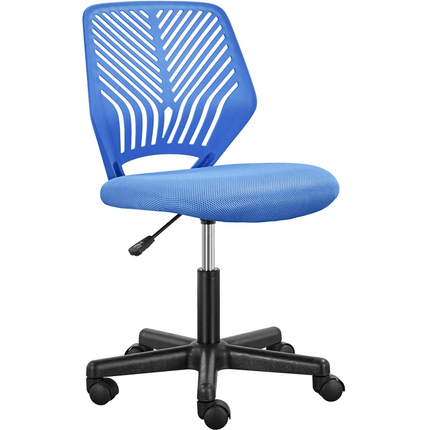 Yaheetech Adjustable Armless Mesh Office Chair, Blue
