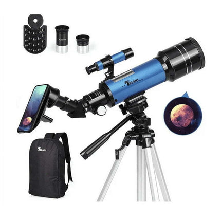 TELMU Telescope, 70mm Aperture 400mm AZ Mount Astronomical Refracting