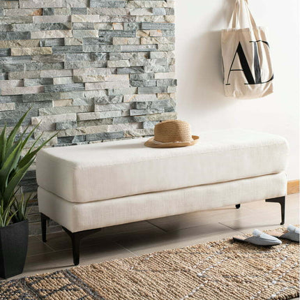 SAFAVIEH Elise Rectangular Bench Creme / Black