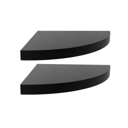 Mainstays 9.45" Round Corner Decorative Floating Shelf, Set of 2, Black