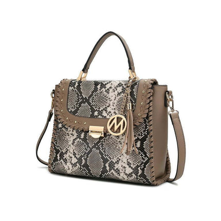 MKF Collection Lilli Vegan Leather Women's Satchel Handbag By Mia K., Beige