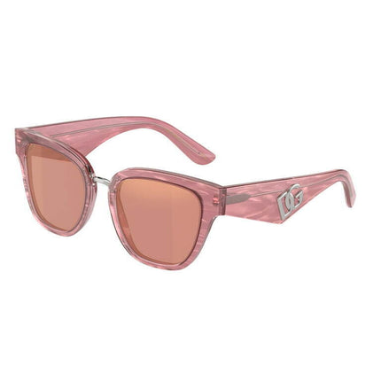 Sunglasses Dolce & Gabbana DG 4437 3405A4 Fleur Pink Dark Mirror Re