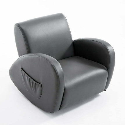 20" Kids Sofa Side Pocket Armchair Rocking Recliner PU Furniture Lazybones Grey