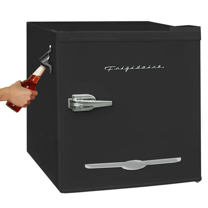 Frigidaire New 1.6 Cu ft Retro Mini Fridge with Side Bottle Opener, Black