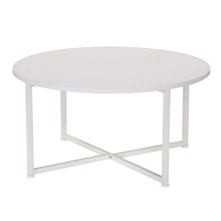Household Essentials Round Coffee Table, Scandinavian White