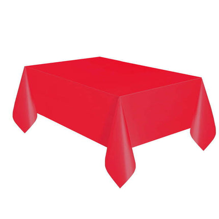 Way to Celebrate! Red Plastic Party Tablecloth, 108in x 54in