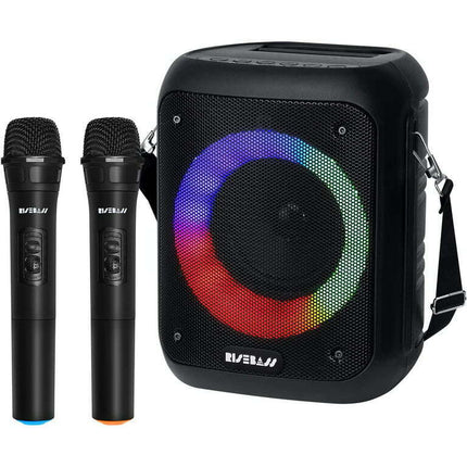RISEBASS Karaoke Machine Singing Machine Speakers with 2 Wireless Microphones