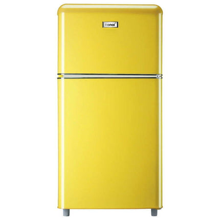 WANAI 3.5 Cu Ft Two Door Compact Refrigerator with Freezer,Yellow