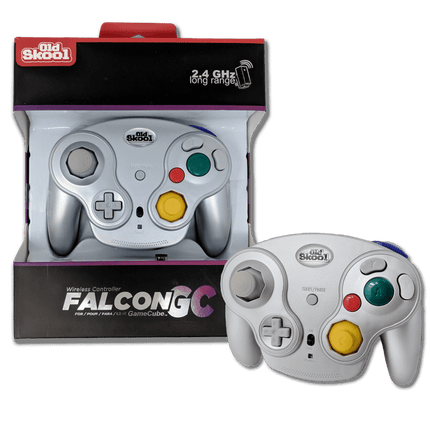 OLD SKOOL FALCON WIRELESS CONTROLLER FOR GAMECUBE - SIlver
