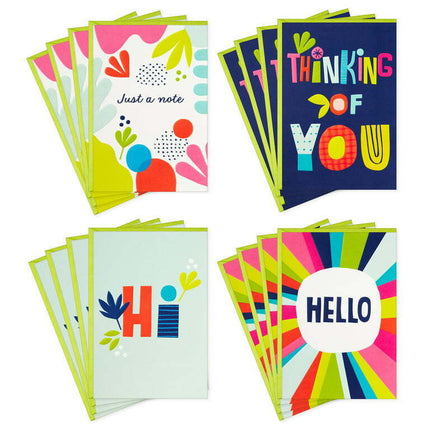 Hallmark Blank Cards Assortment, 16 Cards and Envelopes (Colorful Notes)