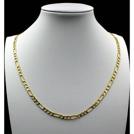 10K Yellow Gold Figaro Link Chain Necklace 2.5MM 16" 18" 20" 22" 24"