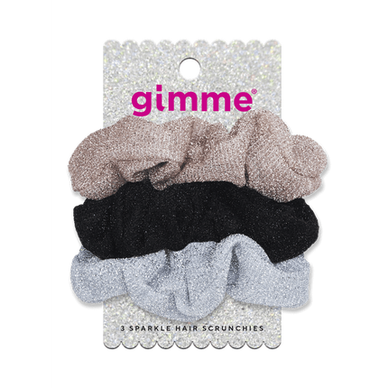 Gimme Glitter Scrunchie Hair Ties, Assorted Multi-Color, 3 Ct