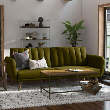 Novogratz Brittany Futon, Green Linen