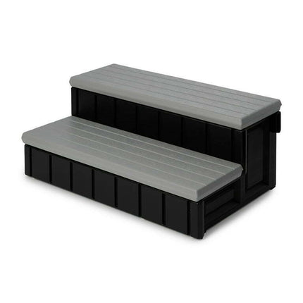 Confer Leisure Accents 36 In Deluxe Patio Long Hot Tub Spa Step, Gray/Black
