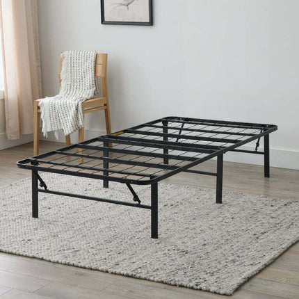 Rest Haven 14" Black Steel Platform Bed Frame, Twin
