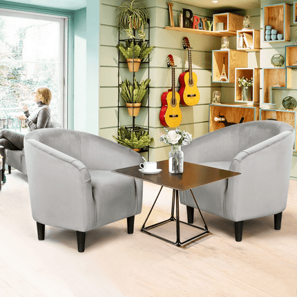 Easyfashion Tub Chair, Set of 2, Gray Velvet