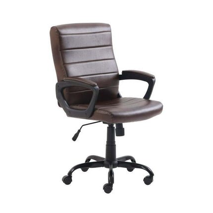 Mainstays Mid-Back Manager's Office Chair with Arms, Bonded Leather, Brown