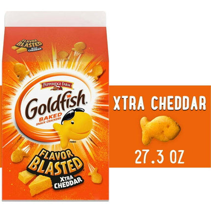 Goldfish Flavor Blasted Xtra Cheddar Cheese Crackers, 27.3 oz Carton