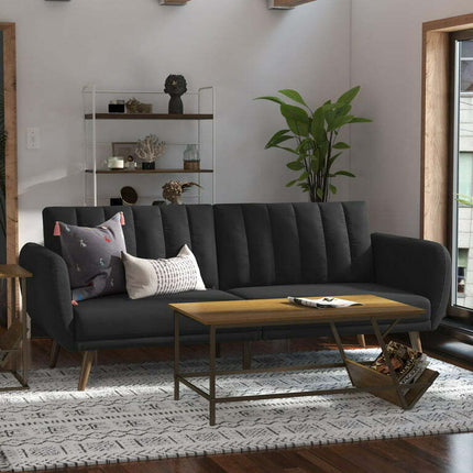 Novogratz Brittany Futon, Dark Gray Linen